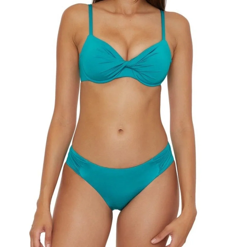 Trina Turk Twist Underwire Bikini Top‎ Sz 10 and Tab Side Hipster Bottom Size 12